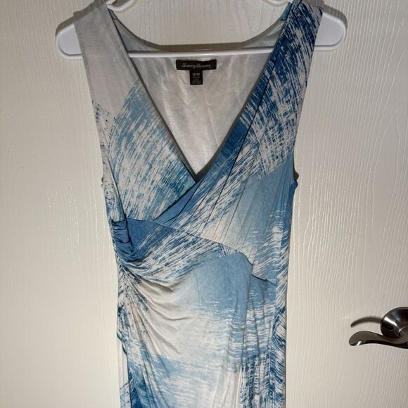 Tommy Bahama Wrap Lined Maxi Dress Medium Blue Sleeveless Vacation Summer - Picture 3 of 9